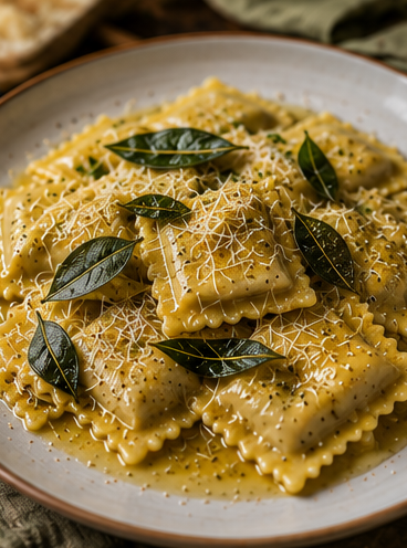 Ravioli Manteiga e Sálvia